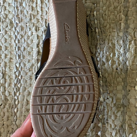 Clarks Artisan black wedge sandal leather - Picture 3 of 8